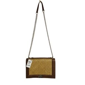NWT Inc International Concepts Ajae Flap Crossbody Bag Natural Woven Purse New